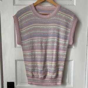 VINTAGE SHORT SLEEVE SWEATER TOP